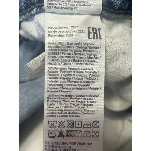 Only Women's Blue High Waisted Medium Wash Straight Leg Denim Jeans Size 28