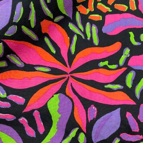 Vintage Dress Neon Midi Floral Paris Sport Club Button