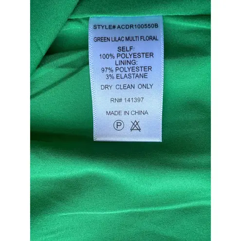 ASTR the Label Santorini One Shoulder Dress in Green Lilac Floral Size Medium