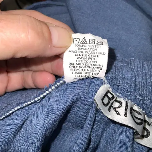 Briggs New York Briggs Vintage 80’s Retro Slate Blue Midi Full Skirt Pleated Front Pockets Sz 14