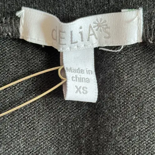 Delia’s Y2k Black Ivory Floral Crochet Puff Sleeve Cropped Cardigan Sweater XS Size undefined