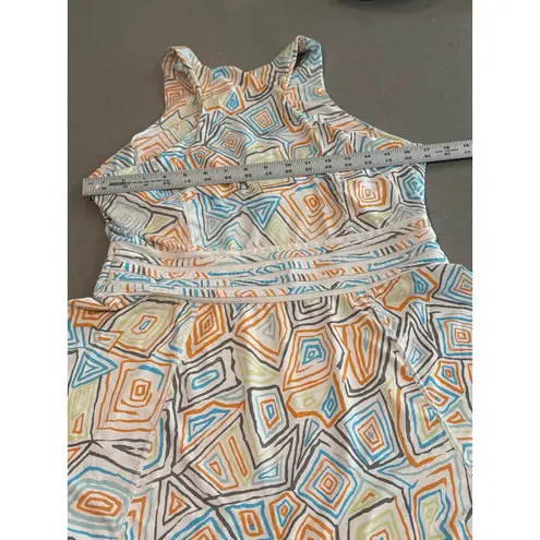 Eleven by Venus Williams Dress Sleeveless Geometric Print Fitted Waist White Size L