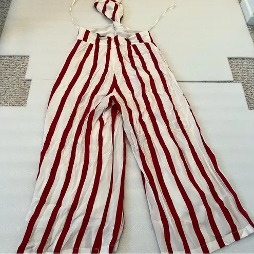 House of Harlow 1960 Red and White Striped Jumpsuit Size M