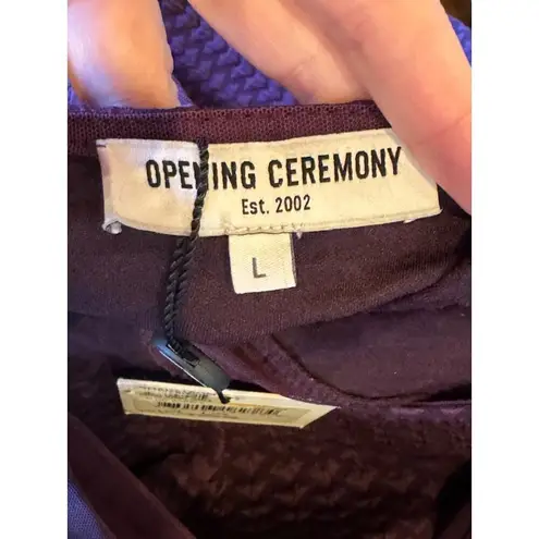 Opening Ceremony Dress Women Large Purple Plum Cut Out Thalia Puckered Midi NWT