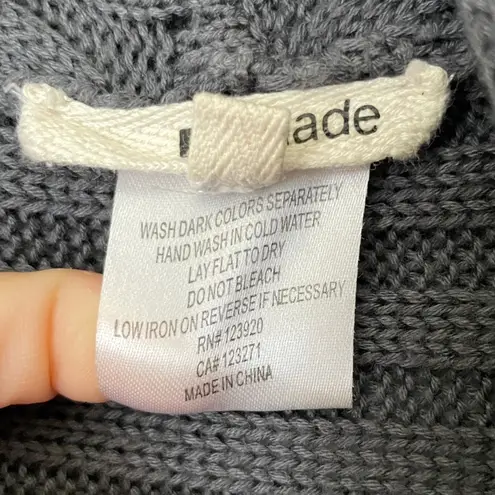 LA Made  Gray Open Waterfall Ribbed Cardigan Wrap XS