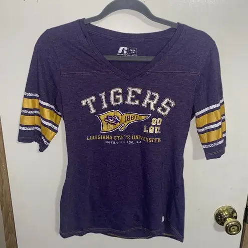 Russell Athletic LSU Tigers Women's V-Neck T-Shirt Russell Size Medium 7-9