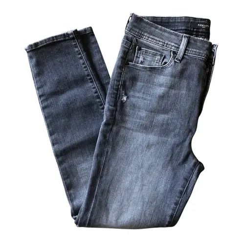Fidelity Gwen NWT Raw Edge High Rise Skinny Crop Jeans, Castle Gray Wash, 28
