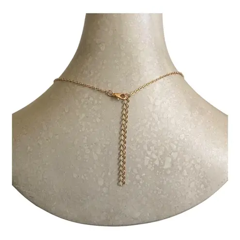 Gold Plated Leaf Pendant Necklace Dainty Necklace Round Link Chain Adjustable
