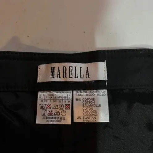 Marella Flat Front Classic Straight Pencil Skirt Charcoal Black Size 8 Back Zip Gray