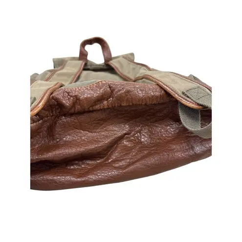 Cape Juby Womens Green Denim & Faux Leather Backpack 14x16 SKU 7057