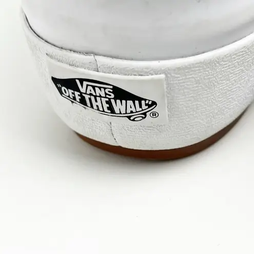 Vans  Triple White Leather Old Skool Platform Lace Up Sneakers Shoes, Size 10