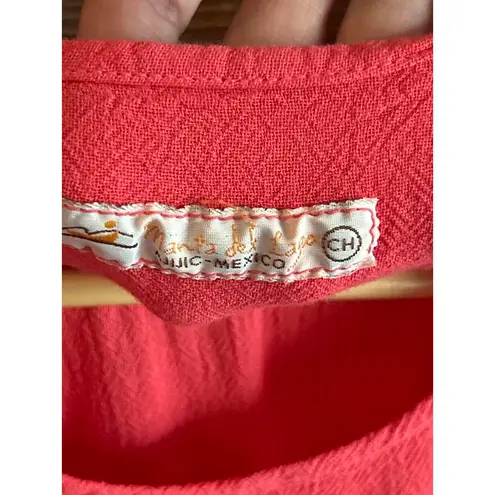 NWT Manta Del Lago Midi Dress Size Small Peach Pointed Hem Cottagecore Orange