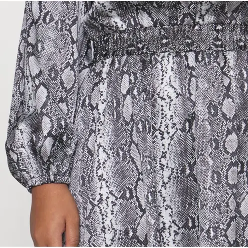 Michael Kors Snake Print Dress Chain Detail Long Sleeve Party Dress M Black Size M