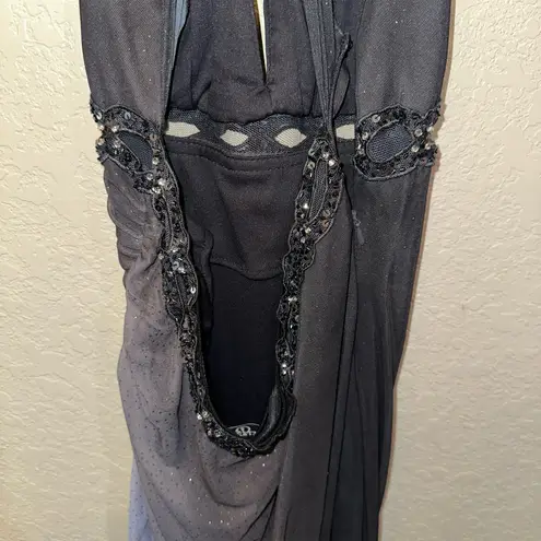 Betsy and Adam Vintage Y2K Whimsigoth Size 5 Black/Grey Glitter Ombré Formal Dress