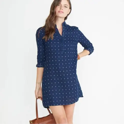 Marine layer Juniper Indigo Dyed Shirt Dress Womens Small Casual Boho Cotton