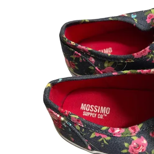 Mossimo Supply Co. denim floral print low top lace sneakers women’s size 7 Blue