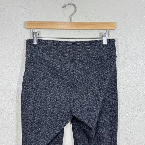 Isle Melis Kozan Pull On Dress Pants Small Geometric Pattern Slim Shaping Work Black