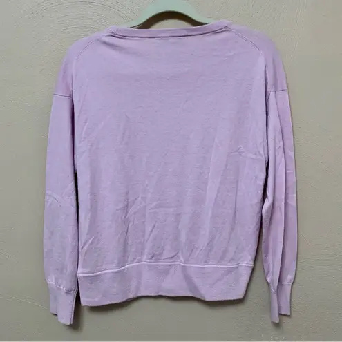 White + Warren Twisted Hem Crewneck Sweater Pink