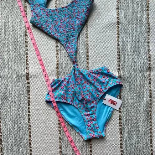 Solid & Striped  The Bailey Blue Floral One Piece Swimsuit Women’s Size Medium