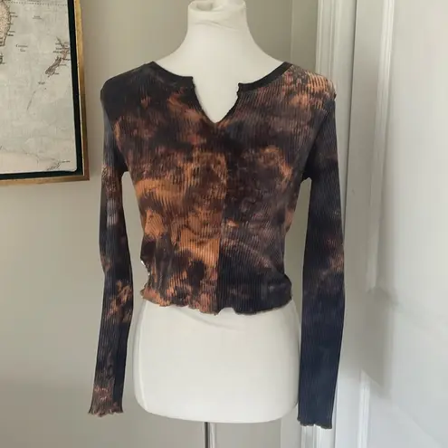 Cutest ππ Long Sleeve Cropped Tie Dyed Vintage Y2K Top