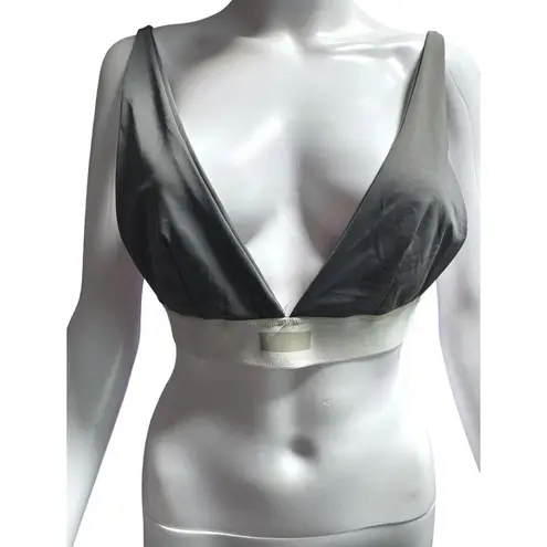 SheIn  Satin Plunge Bralette Top – Sleek Deep V Neck Triangle Crop, Small - Image 3