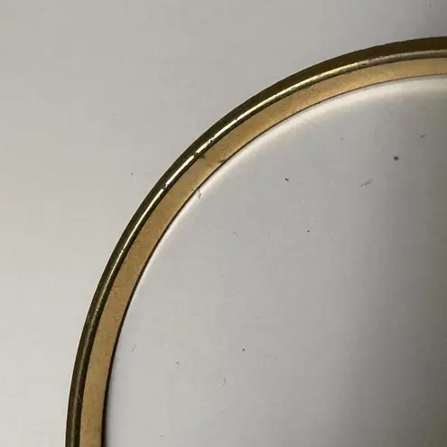 Monet  Lot Of 2 Skinny Bangle Bracelets 7 3/4 Inch Gold Tone 1 White Enamel