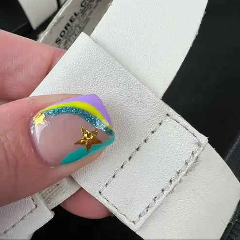 Sorel  Roaming Crisscross Espadrille Chevron Pattern Sandals US9 Chalk $110