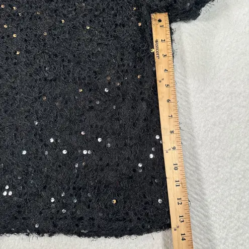 Muche et Muchette Black Sequin Blouse Fringe Short Sleeve Women's One Size Size undefined