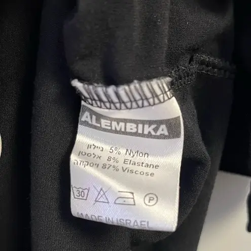 Alembika Tunic Black w/ White Stripe Boat Neck 3/4 Sleeve Top Sz XL EUC