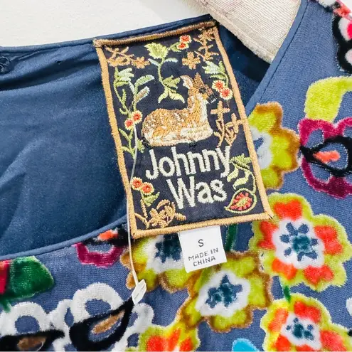 Johnny Was burnout velvet Floral Midi Dress NEW