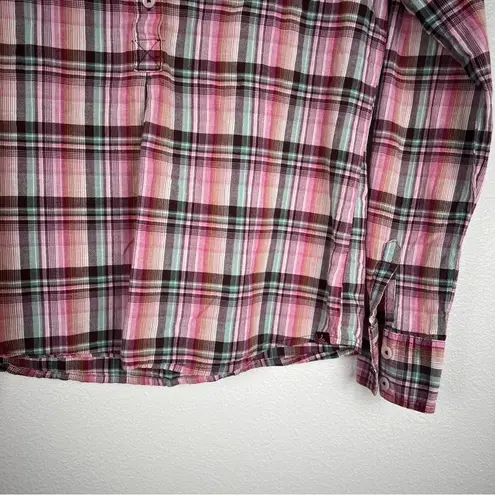 prAna Henley Plaid Pullover Sz XS