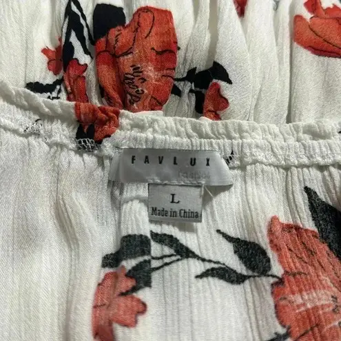 FAVLUX White Flower Print Top​ - Image 7
