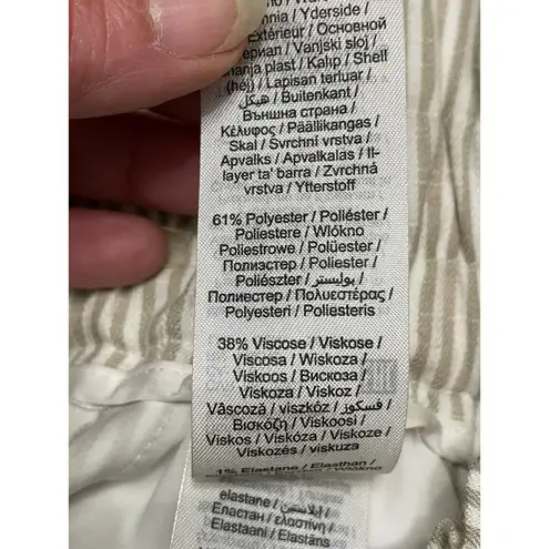 VERO MODA Culottes Shorts Paperbag Waist Pull On Modern Striped Beige/White W M