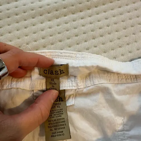 White Y2K Cargo Micro Skirt Size XL