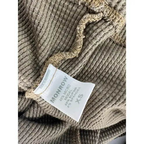 Monrow Baby Thermal Double Layer Cardi Top in Stone Green Size XS