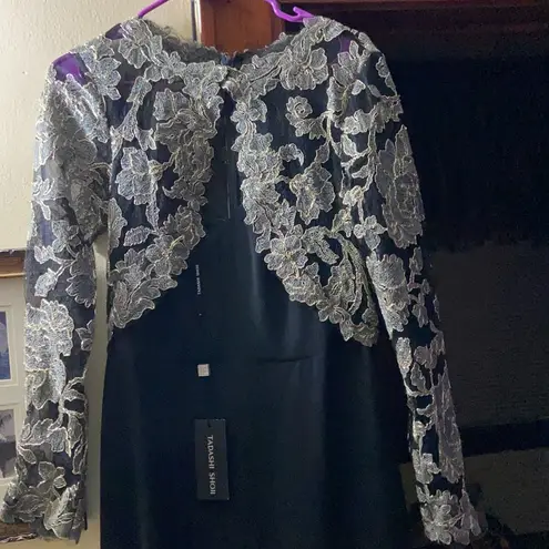 Tadashi Shoji Embroidered Gown black gold