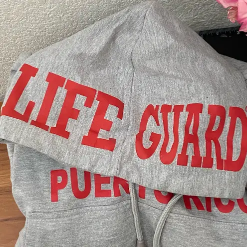 Lifeguard Puerto Rico Heathered Gray Pullover Hoodie Size S