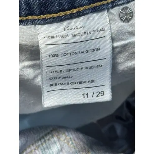 Kancan Distressed Cutoff Denim Shorts Rainbow Detail Women's Size L Blue Size L