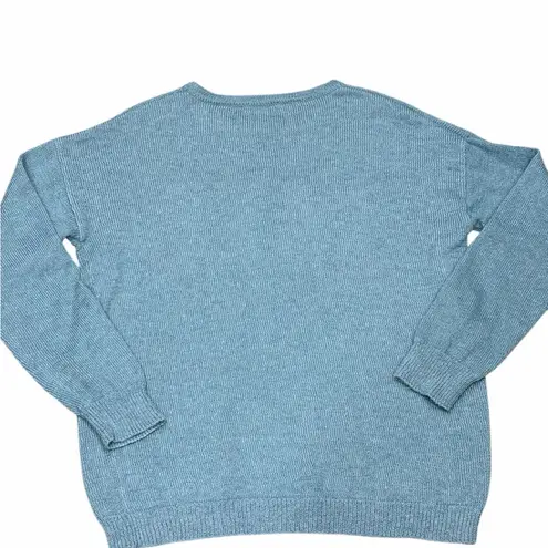 Simply Southern ✨  Women’s “LAKE” Crewneck Sweater 💦 Blue Knit | Size Large