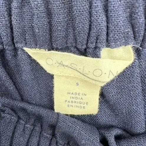 Caslon Nordstrom Linen Blend Maxi Skirt Elastic Waist Pockets Navy Blue Casual