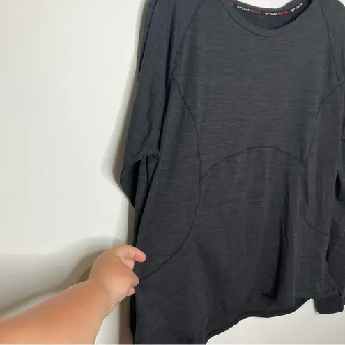 Spyder long sleeve brushed active top dark gray women’s size XXL zipper pocket