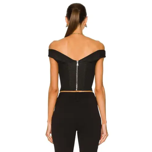 RTA Jewel Off The Shoulder Corset Top Black Womens Size 2