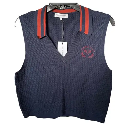 We Wore What NEW Women’s Size Medium Navy Blue Tennis V-Neck Polo Tank Top
