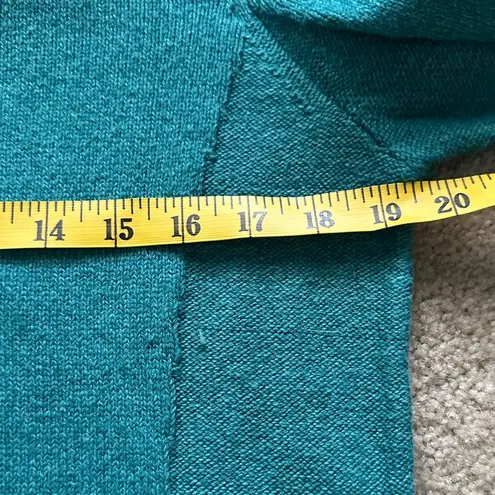 Sundance Teal Button-Accent Henley Knit Sweater Silk Blend Autumn Women’s M