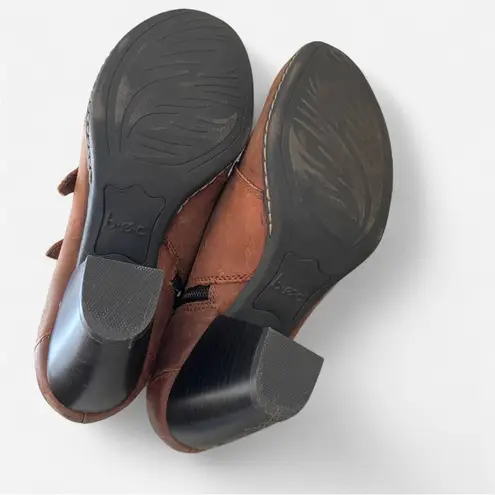 BOC Born Concepts Cathleen Double Strap Monk Heeled Ankle Boots Brown Size 8