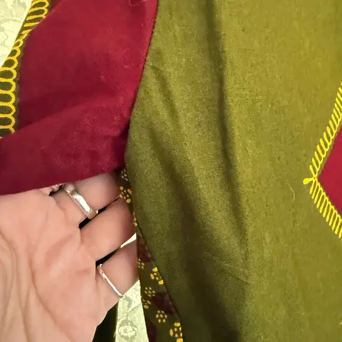 Handmade NWOT blazer from Ghana lined sz small green yellow burgundy