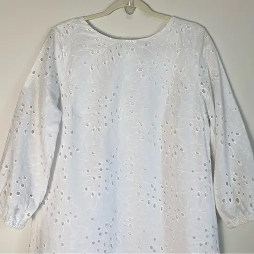 Preston & York Joanne Eyelet Above the Knee Dress A-Line White Sz 8 NWT
