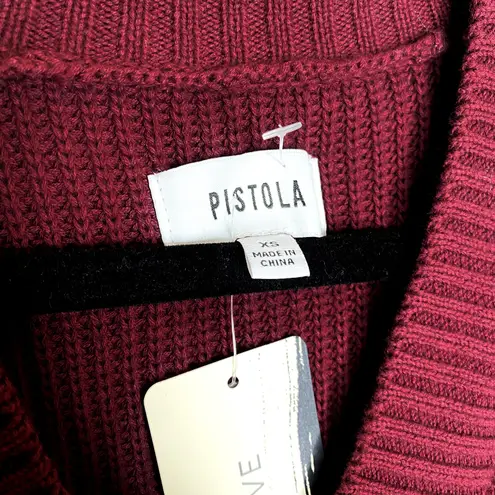 Pistola Evereve Camille Strong Shoulder Ribbed V-Neck Sweater Size XS Pullover