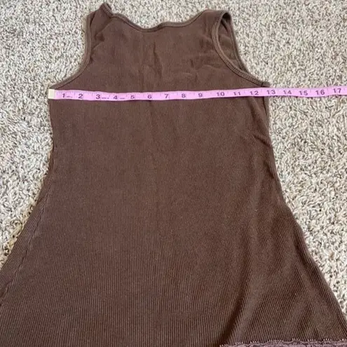 Energie large brown ribbed tank top