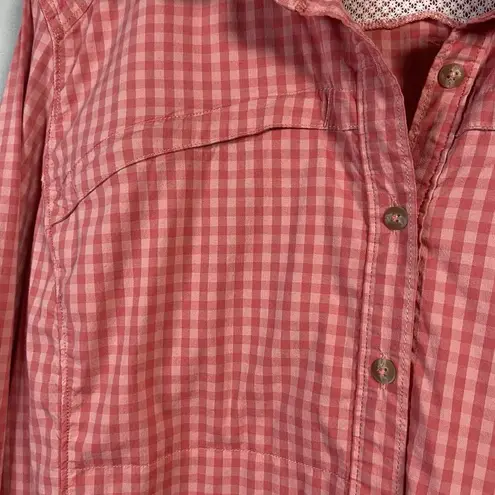 Orvis  GINGHAM CHECK Casual Fishing Hiking Shirt Zip Pocket, Chamois Size XL